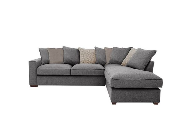 Cory Fabric Right Hand Facing Corner Chaise Scatter Back Sofa Bed Dallas Charcoal Stone Pack