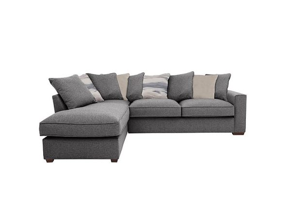 Cory Fabric Left Hand Facing Corner Chaise Scatter Back Sofa Bed Dallas Charcoal Taupe Pack