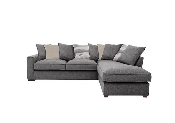 Cory Fabric Right Hand Facing Corner Chaise Scatter Back Sofa Bed Dallas Charcoal Taupe Pack