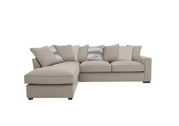 Cory Fabric Left Hand Facing Corner Chaise Scatter Back Sofa Bed Dallas Natural Cream Pack