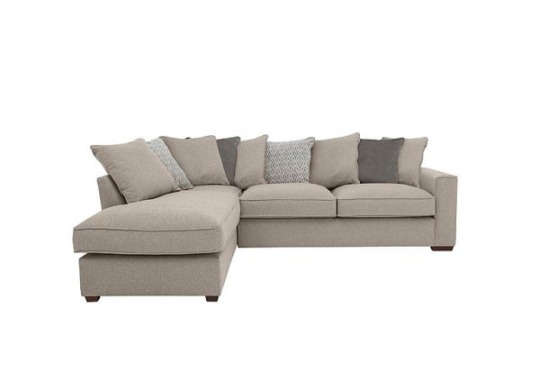 Cory Fabric Left Hand Facing Corner Chaise Scatter Back Sofa Bed Dallas Natural Grey Pack