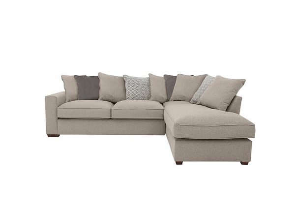 Cory Fabric Right Hand Facing Corner Chaise Scatter Back Sofa Bed Dallas Natural Grey Pack