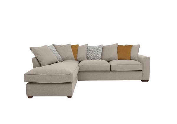 Cory Fabric Left Hand Facing Corner Chaise Scatter Back Sofa Bed Dallas Natural Mustard Pack