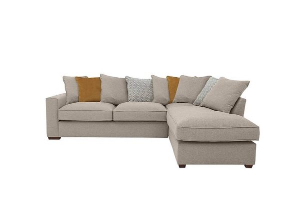 Cory Fabric Right Hand Facing Corner Chaise Scatter Back Sofa Bed Dallas Natural Mustard Pack