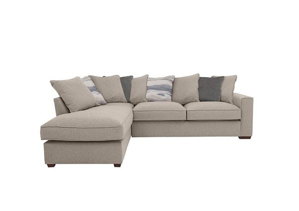 Cory Fabric Left Hand Facing Corner Chaise Scatter Back Sofa Bed Dallas Natural Slate Pack