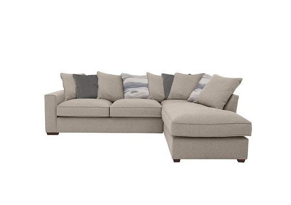 Cory Fabric Right Hand Facing Corner Chaise Scatter Back Sofa Bed Dallas Natural Slate Pack