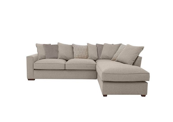 Cory Fabric Right Hand Facing Corner Chaise Scatter Back Sofa Bed Dallas Natural Stone Pack