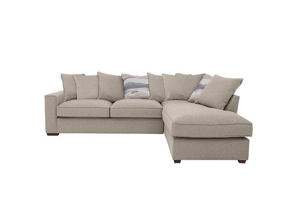 Cory Fabric Right Hand Facing Corner Chaise Scatter Back Sofa Bed Dallas Natural Taupe Pack