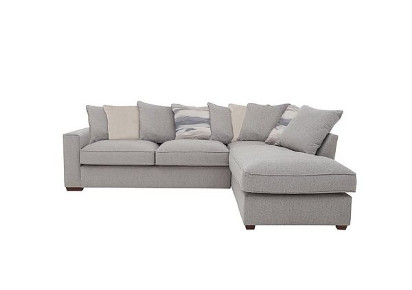 Cory Fabric Right Hand Facing Corner Chaise Scatter Back Sofa Bed   Dallas Silver  Cream Pack