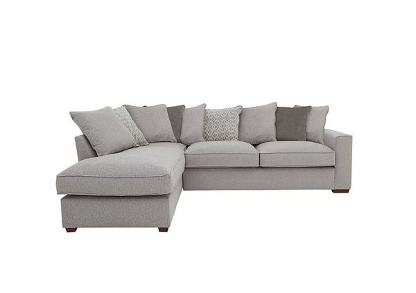 Cory Fabric Left Hand Facing Corner Chaise Scatter Back Sofa Bed Dallas Silver Grey Pack