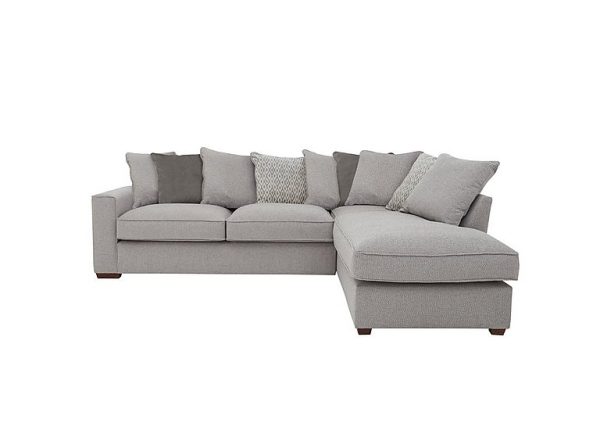 Cory Fabric Right Hand Facing Corner Chaise Scatter Back Sofa Bed Dallas Silver Grey Pack