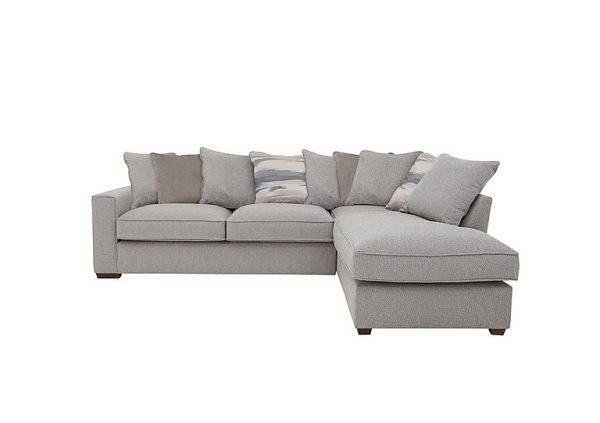 Cory Fabric Right Hand Facing Corner Chaise Scatter Back Sofa Bed Dallas Silver Natural Pack