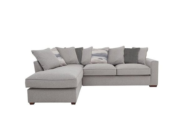 Cory Fabric Left Hand Facing Corner Chaise Scatter Back Sofa Bed Dallas Silver Slate Pack