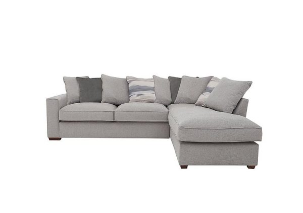 Cory Fabric Right Hand Facing Corner Chaise Scatter Back Sofa Bed Dallas Silver Slate Pack