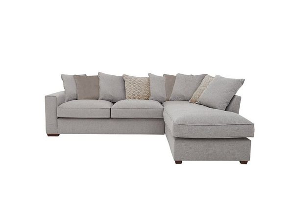 Cory Fabric Right Hand Facing Corner Chaise Scatter Back Sofa Bed Dallas Silver Stone Pack