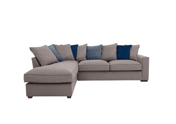 Cory Fabric Left Hand Facing Corner Chaise Scatter Back Sofa Bed Dallas Taupe Blue Pack