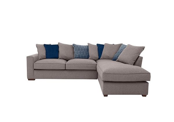 Cory Fabric Right Hand Facing Corner Chaise Scatter Back Sofa Bed Dallas Taupe Blue Pack