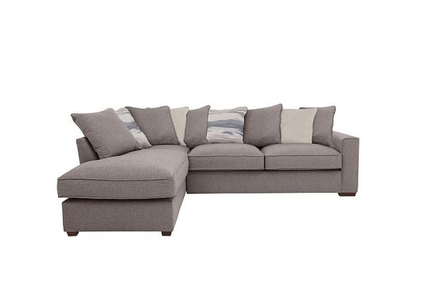 Cory Fabric Left Hand Facing Corner Chaise Scatter Back Sofa Bed Dallas Taupe Cream Pack