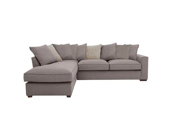 Cory Fabric Left Hand Facing Corner Chaise Scatter Back Sofa Bed Dallas Taupe Stone Pack