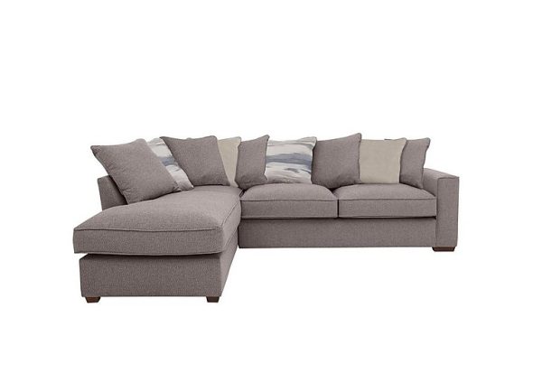 Cory Fabric Left Hand Facing Corner Chaise Scatter Back Sofa Bed Dallas Taupe Taupe Pack