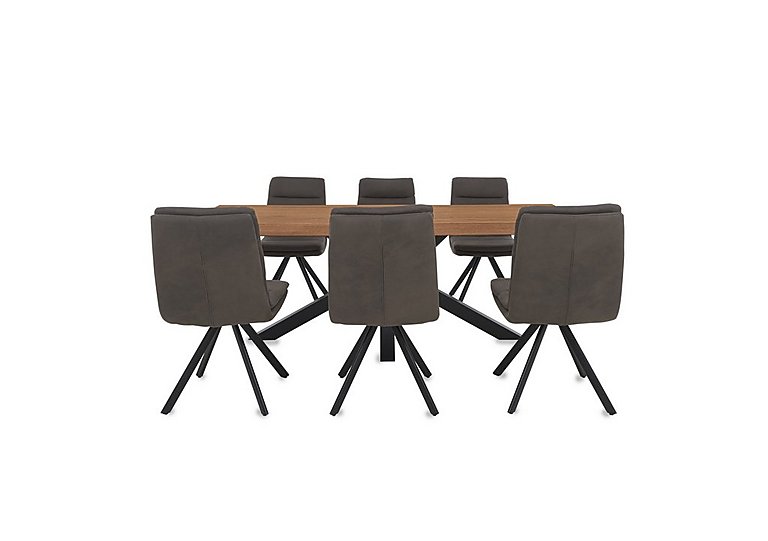 Bodahl Njord Raw Edge Dining Table with Metal Star Base and 6 Chairs 240 cm Oiled