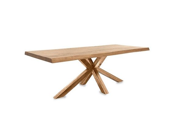 Bodahl Njord Raw Edge Dining Table with Wood Star Base 240 cm Bianca