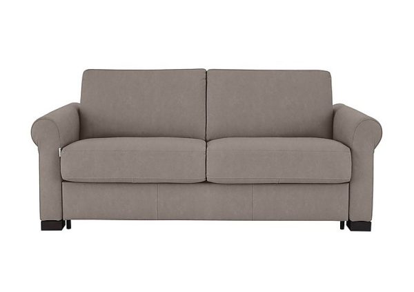 Nicoletti Alcova 25 Seater Fabric Sofa Bed with Scroll Arms Flambe Tortora