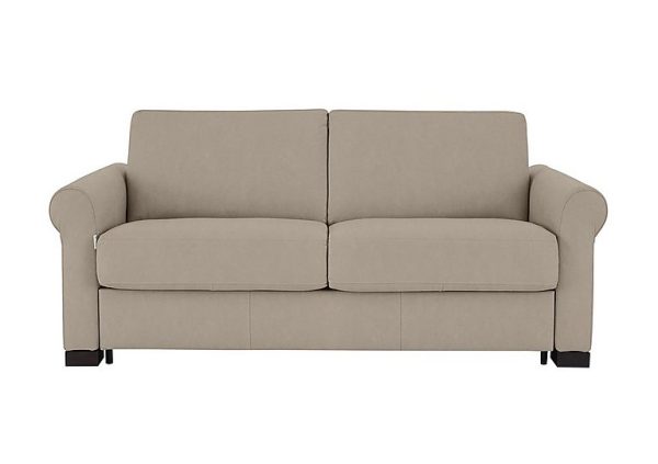 Nicoletti Alcova 25 Seater Fabric Sofa Bed with Scroll Arms Flambe Visone