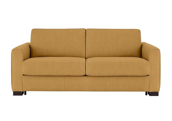 Nicoletti Alcova 3 Seater Fabric Sofa Bed with Box Arms Flambe Ocre