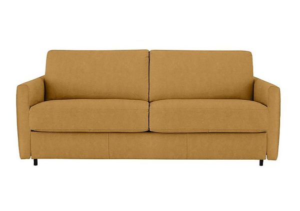 Nicoletti Alcova 3 Seater Fabric Sofa Bed with Slim Arms Flambe Ocre