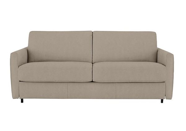 Nicoletti Alcova 3 Seater Fabric Sofa Bed with Slim Arms Flambe Visone