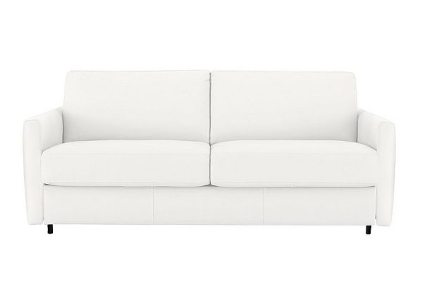 Nicoletti Alcova 2 Seater Leather Sofa Bed with Box Arms Botero Bianco