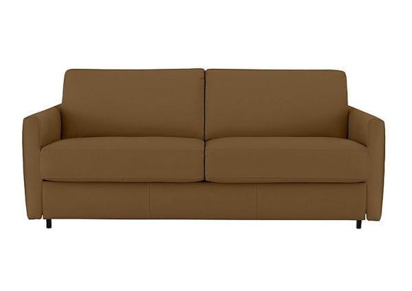 Nicoletti Alcova 2 Seater Leather Sofa Bed with Box Arms Botero Cuoio