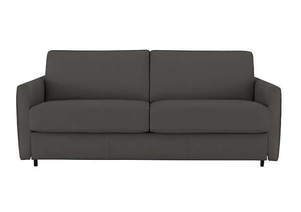 Nicoletti Alcova 2 Seater Leather Sofa Bed with Box Arms Botero Grigio