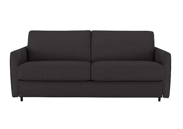 Nicoletti Alcova 2 Seater Leather Sofa Bed with Box Arms Botero Nero