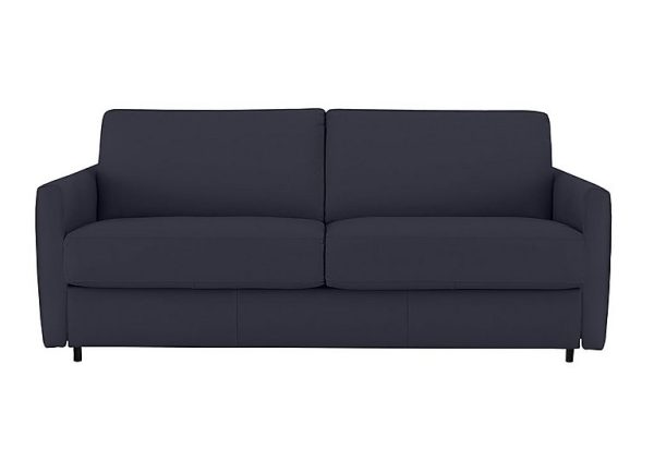 Nicoletti Alcova 2 Seater Leather Sofa Bed with Box Arms Dali Blu