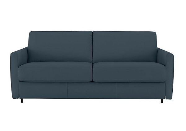 Nicoletti Alcova 2 Seater Leather Sofa Bed with Box Arms Dali Oceano