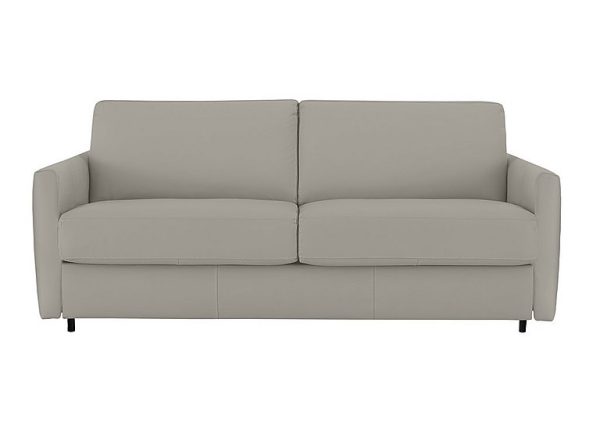 Nicoletti Alcova 2 Seater Leather Sofa Bed with Box Arms Dali Tortora