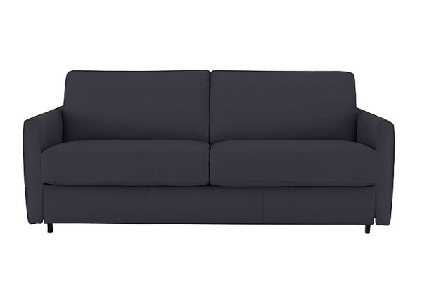 Nicoletti Alcova 2 Seater Leather Sofa Bed with Box Arms Torello Blu