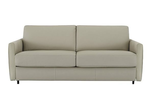 Nicoletti Alcova 2 Seater Leather Sofa Bed with Box Arms Torello Tortora