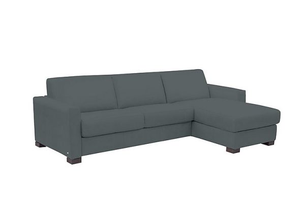 Nicoletti Alcova 3 Seater Leather Sofa Bed with Storage Right Hand Facing Chaise and Box Arms Botero Ottanio