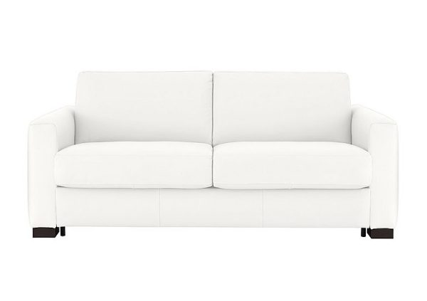 Nicoletti Alcova 3 Seater Leather Sofa Bed with Box Arms Botero Bianco