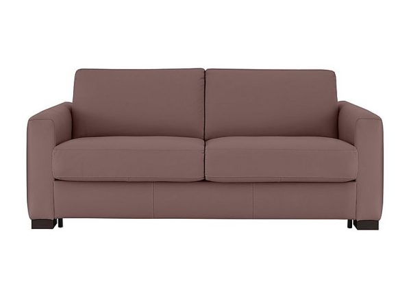 Nicoletti Alcova 3 Seater Leather Sofa Bed with Box Arms Botero Cipria