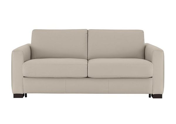 Nicoletti Alcova 3 Seater Leather Sofa Bed with Box Arms Botera Crema