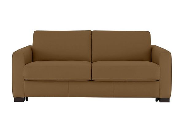 Nicoletti Alcova 3 Seater Leather Sofa Bed with Box Arms Botero Cuoio