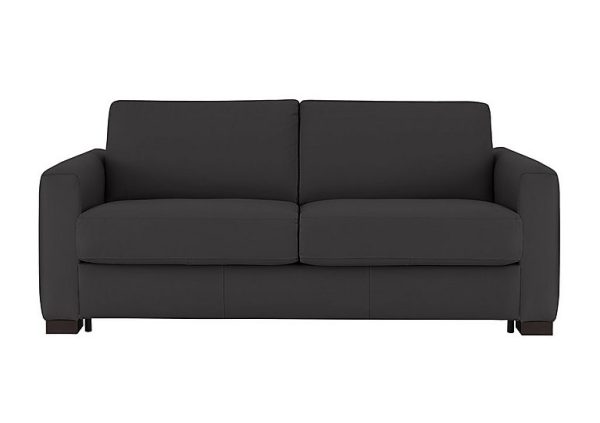 Nicoletti Alcova 3 Seater Leather Sofa Bed with Box Arms Botero Nero