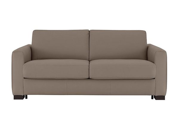 Nicoletti Alcova 3 Seater Leather Sofa Bed with Box Arms Botero Taupe