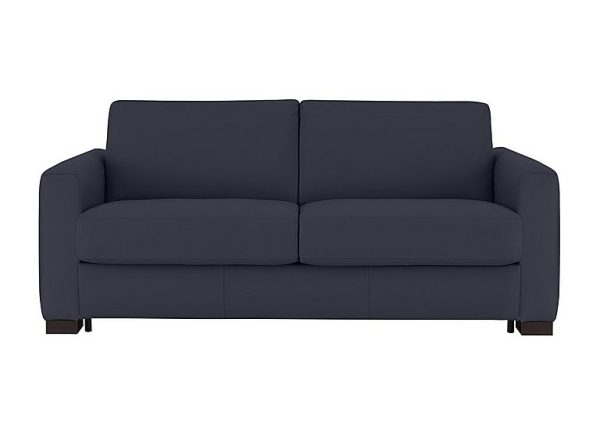 Nicoletti Alcova 3 Seater Leather Sofa Bed with Box Arms Dali Blu