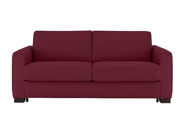 Nicoletti Alcova 3 Seater Leather Sofa Bed with Box Arms Dali Bordeaux