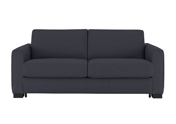 Nicoletti Alcova 3 Seater Leather Sofa Bed with Box Arms Torello Blu